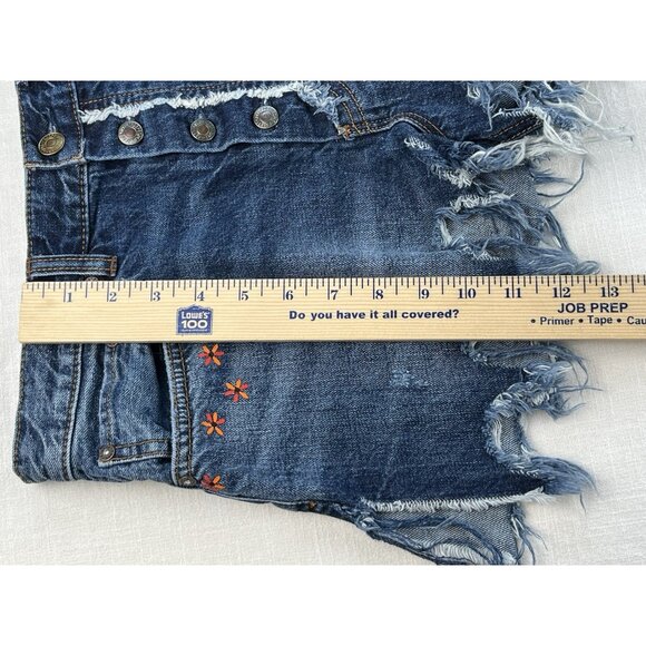 Women's We the‎ Free Blue Fields of Sun Butterfly Printed Cutoff Denim Shorts 28 - Picture 10 of 12